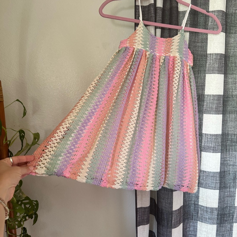 Cotton On Rainbow Striped Kids Dress